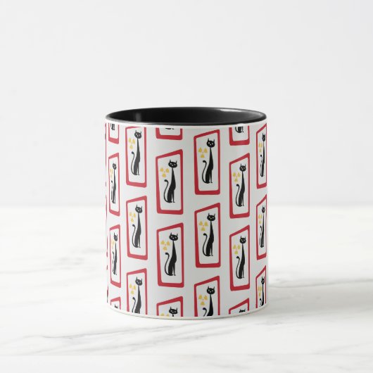 Schrödinger's Cat Mid Century Modern rood Mok (Midden)