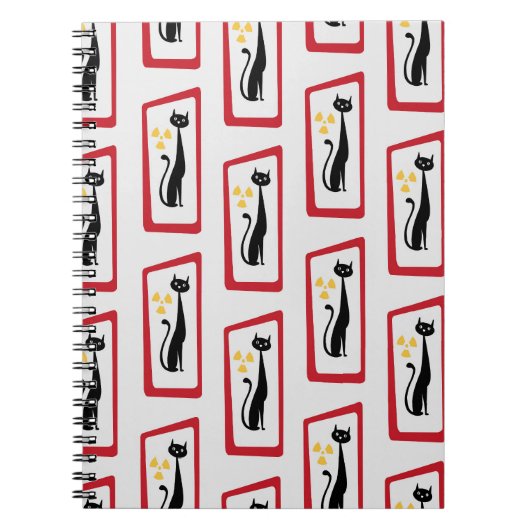 Schrödinger's Cat Mid Century Modern rood Notitieboek (Voorkant)