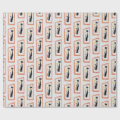 Schrödinger's Cat Mid Century Modern sinaasappel Cadeaupapier (Vlak)