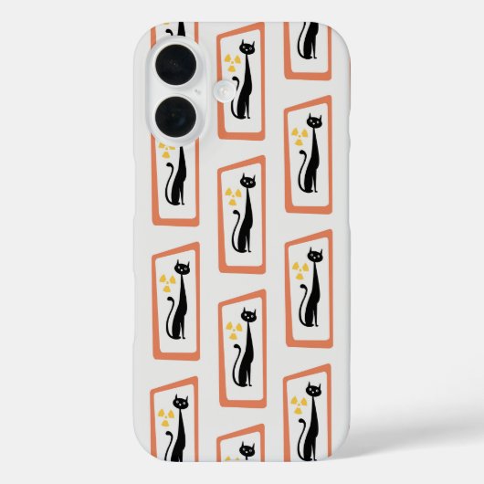 Schrödinger's Cat Mid Century Modern sinaasappel Case-Mate iPhone Case (Achterkant)