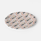 Schrödinger's Cat Mid Century Modern sinaasappel Papieren Bordje (Gekanteld)