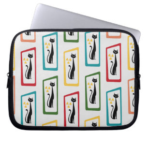 Schrödinger's Cat Mid Century Modern veelkleurig Laptop Sleeve