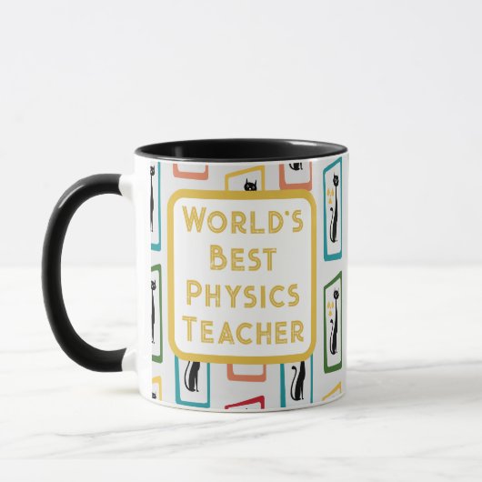 Schrödinger's Cat Mid Century Modern veelkleurig Mok (Links)