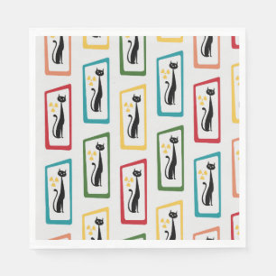 Schrödinger's Cat Mid Century Modern veelkleurig Servet