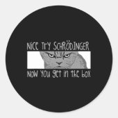 Schrodinger's Cat - Natuurkundige Ronde Sticker (Voorkant)