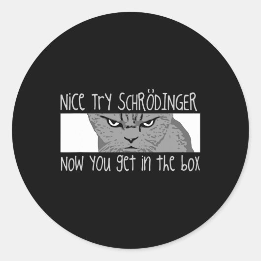 Schrodinger's Cat - Natuurkundige Ronde Sticker (Voorkant)