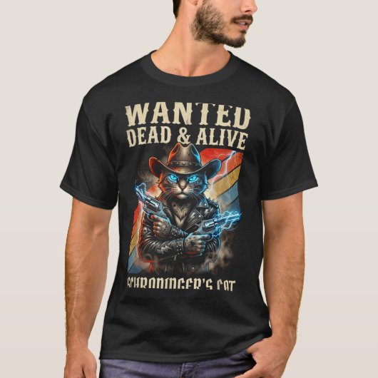 Schrodingers Cat Wanted Dead And Alive Quantum Phy T-shirt (Voorkant)