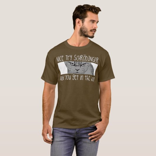 Schrodingers CatFunny Quantum Physics T-shirt (Voorkant volledig)