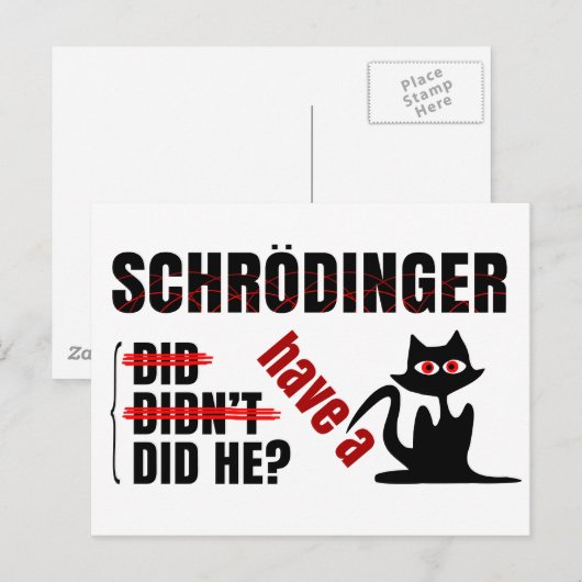 Schrodingers' Dillema Briefkaart (Voorkant / Achterkant)