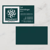 Schrödinger's kat - Donkergroen Visitekaartje (Voorkant / Achterkant)