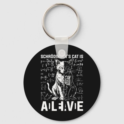 Schrödingers kat dood en levend sleutelhanger (Voorkant)