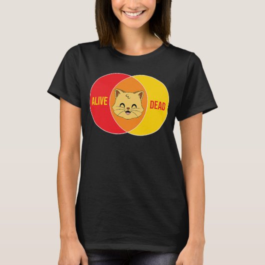 Schrödinger's kat dood of levend fysica t-shirt (Voorkant)