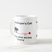 Schrödinger's kat geplakt met tekenreektheorie koffiemok (Voorkant links)