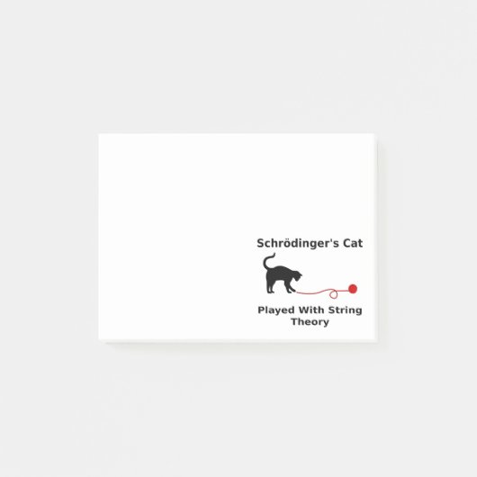 Schrödinger's kat geplakt met tekenreektheorie post-it® notes (Voorkant)