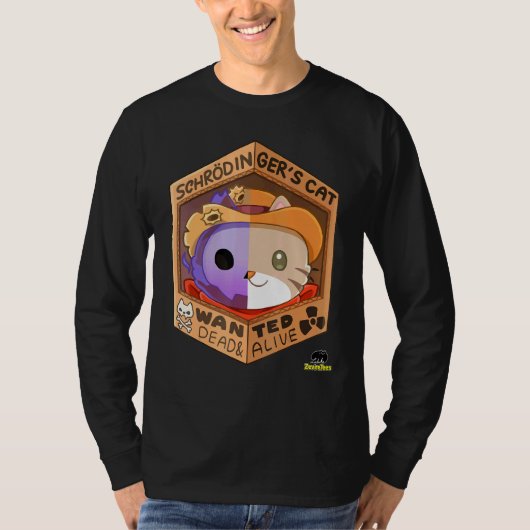 Schrödingers Kat - Gezocht dood levend T-shirt (Voorkant)