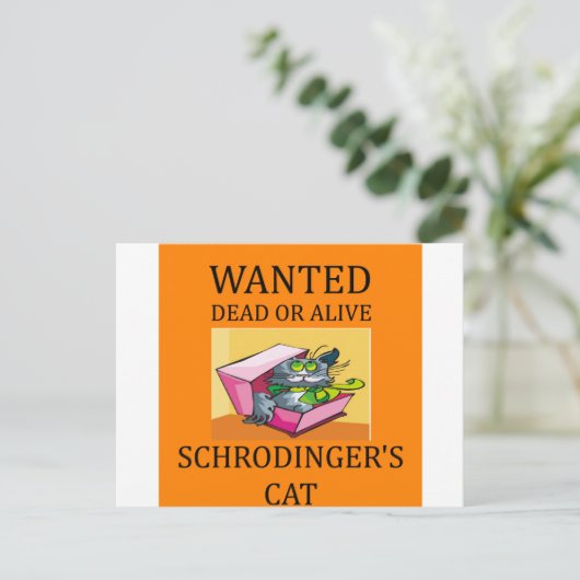 schrodinger's kat grap briefkaart (Staand voorkant)