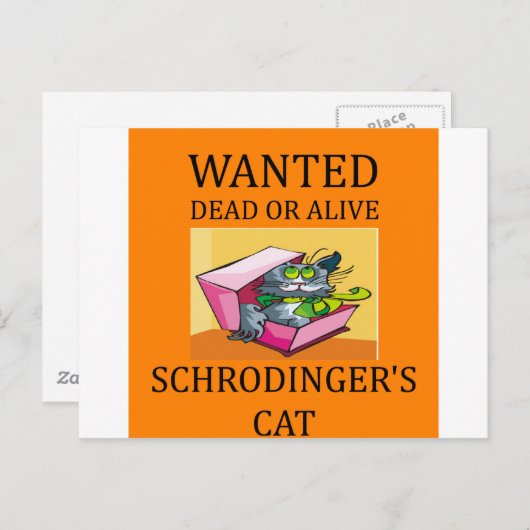 schrodinger's kat grap briefkaart (Voorkant / Achterkant)