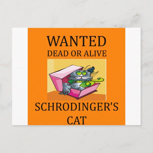 schrodinger's kat grap briefkaart (Voorkant)