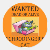 schrodinger's kat grap ronde sticker (Voorkant)