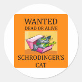 schrodinger's kat grap ronde sticker (Voorkant)