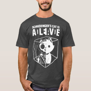Schrödinger's kat grappig wetenschap kat dood en l t-shirt