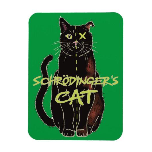 Schrodinger's kat grappige natuurkunde magneet (Verticaal)