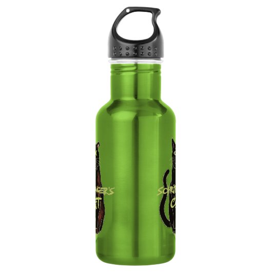 Schrodinger's kat grappige natuurkunde waterfles  (Voorkant)