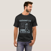 Schrödingers Kat het Ontsnappingsplan Grappige Wet T-shirt (Voorkant volledig)