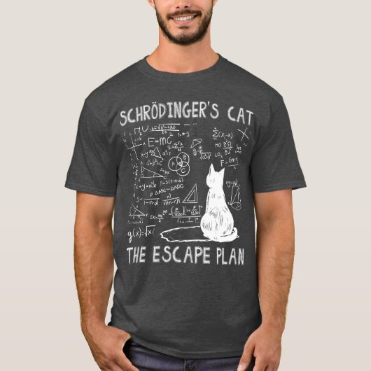 Schrödingers kat het ontsnappingsplan t-shirt (Voorkant)