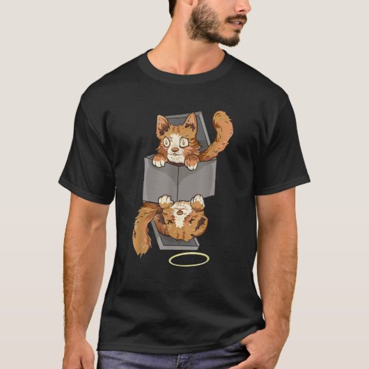 Schrödinger's kat in een doos Grappige kwantummech T-shirt (Voorkant)