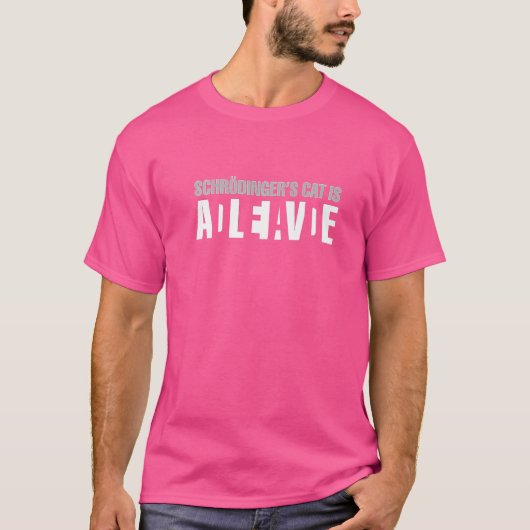 Schrodinger's Kat Is Levend Dode Paradox Wetenscha T-shirt (Voorkant)