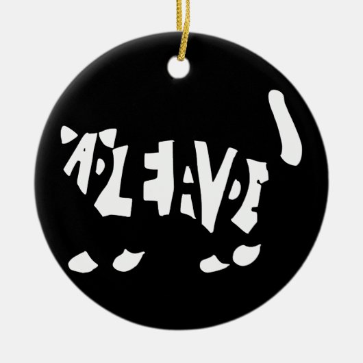 Schrödinger's kat keramisch ornament (Voorkant)