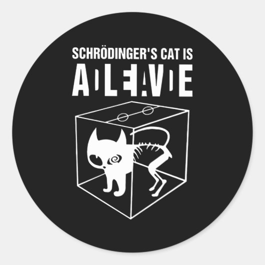 Schrödinger's kat leeft dood Paradox Science GE Ronde Sticker (Voorkant)