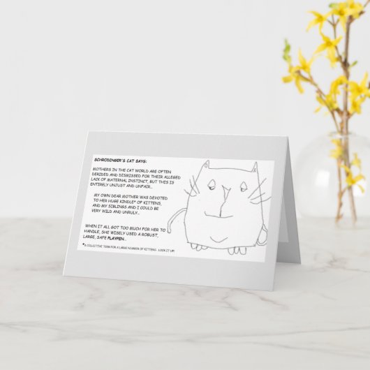 Schrodinger's kat: Moederdag Kaart (Gele Bloem)