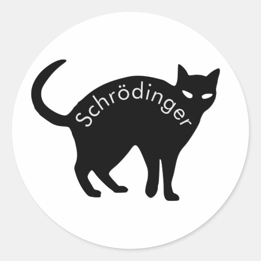 Schrödinger's kat ronde sticker (Voorkant)