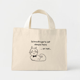 Schrodingers kat slaapt hier... mini tote bag