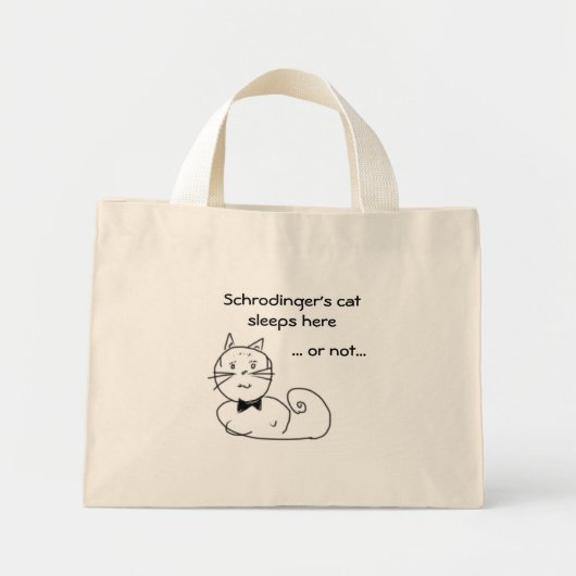 Schrodingers kat slaapt hier... mini tote bag (Voorkant)