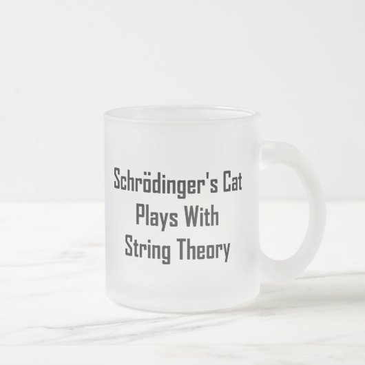 Schrodinger's kat speelt met tekenreektheorie matglas koffiemok (Rechts)