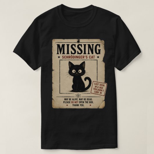 SCHRÖDINGERS KAT T-SHIRT (Design voorkant)