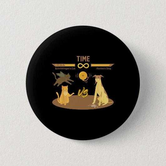 Schrodinger's Kat Vs. Pavlov's Hond Funny Video Ga Ronde Button 5,7 Cm (Voorkant)