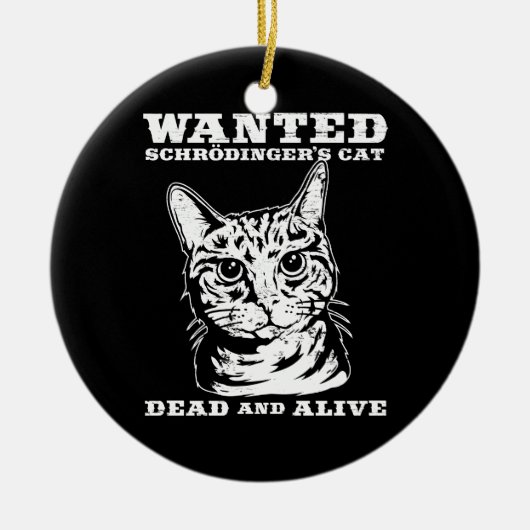 Schrodingers kat wilde dood of levend keramisch ornament (Voorkant)