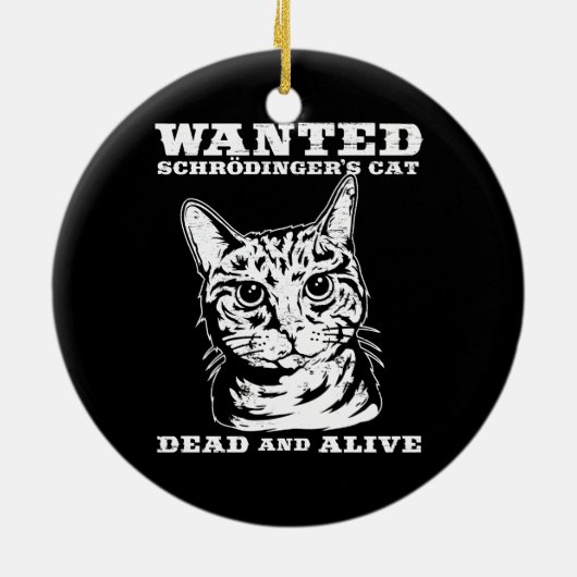 Schrodingers kat wilde dood of levend keramisch ornament (Achterkant)