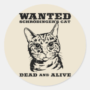Schrodingers kat wilde dood of levend ronde sticker