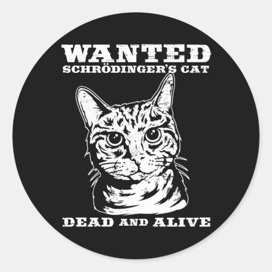 Schrodingers kat wilde dood of levend ronde sticker (Voorkant)