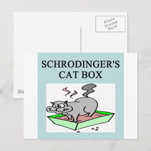schrodingers kattebak briefkaart (Voorkant / Achterkant)