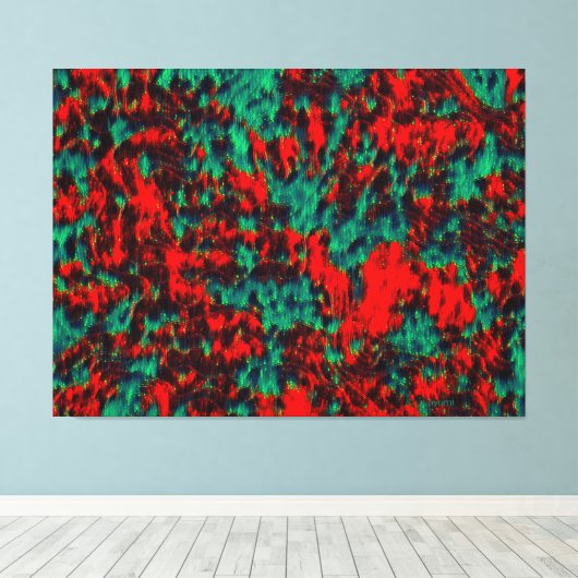 Schrodinger's kattentheorie Abstracte olie Canvas Afdruk (Insitu (Houten vloer))