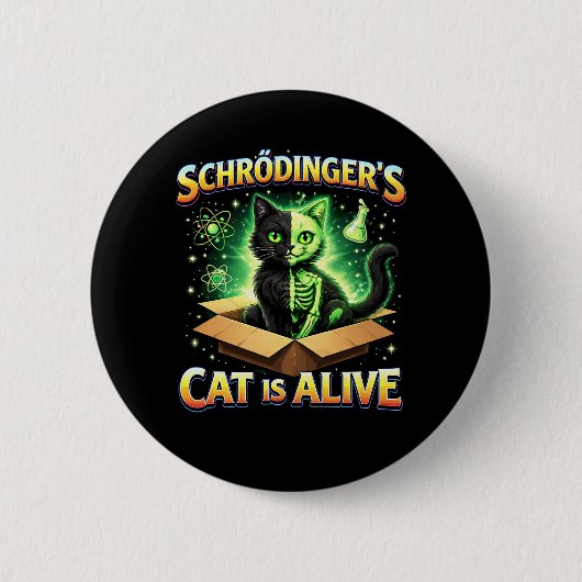 Schrödinger's Nieuwe Kat Ronde Button 5,7 Cm (Voorkant)