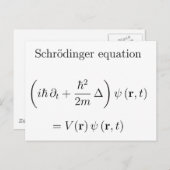 Schrodingervergelijking met naam briefkaart (Voorkant / Achterkant)