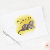 Schrodingingkat Ronde Sticker (Envelop)