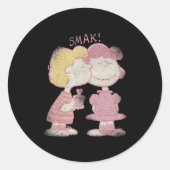 Schroeder &amp; Lucy Valentine's Day Kiss  Ronde Sticker (Voorkant)